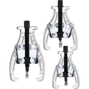Gear Puller Set, 3-Piece 3" 4" 6" 3-Jaw Gear Puller, Heavy Duty Pulley, Flywheel & Bearings Removal Tool, Reversible Jaws for Versatile Applications