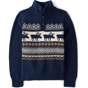 The Children's Place Boys' Long Sleeve Mock Neck Pullover Sweater