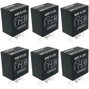 6-Pack G8HE-1C7T-R1-DC12 Relays 12VDC 40A 5-Pin SPDT High-Current Automotive Relay - Compatible with Select Jeep Vehicles - Fixes Cooling Fan, HVAC & Electrical Failures