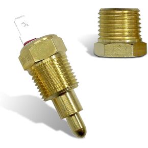 1 PC Automotive Cooling Fan Thermostat Switch, 200 to 185 Degrees Celsius Metal Adjustable Temperature Fan, Engine Temperature Switch Modification Accessories, Suitable for Most Cars (Gold)