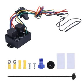 DC0444 Digital Radiator Fan Controller Switch 12V and 24V, Adjustable Temperature 104°F-230°F, Dual Electric Thermatic Fan Control Kit, LED Display, Replaces 0444