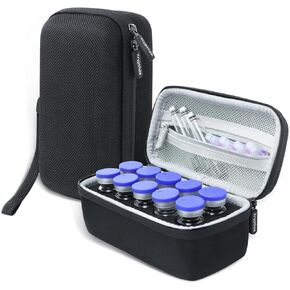 10 Slots Insulin Vial Protector Case, Insulin Vial Organizer Bag for Diabetics Standard 10ml U-100 Vials, Insulin Carrying Case Fridge Holder Storage Holder, No Ice Pack