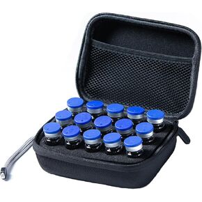 Insulin Fridge Holder Storage Case Insulin Vial Protector Holder Insulin Cooler Travel Case Organizer Fits Standard 10ml U-100 Vials,9-Slot,Black (9 Slots)