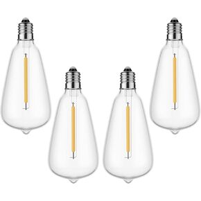 مصابيح كهربائية بديلة GPATIO LED G40 لأضواء سلسلة داخلية وخارجية - شمعدان C7 يناسب تركيبات إضاءة مقبس E12 مع كرة أرضية مستديرة شفافة إديسون مقاومة للماء وقابلة للتعتيم 1.5 بوصة 50 حزمة