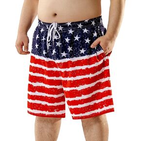 BRISIRA Big and Tall Swim Trunks for Men Bathing Suit with Mesh Lining Quick Dry Board Shorts Beach Swimsuit Pocket
