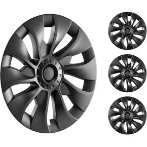 VEVOR Tesla Model 3 Wheel Covers Hubcaps 18 Inch, 2017-2023 Model 3 Fully Fit Hubcap with Snap Set of 4 Same Side, Guard Tape & Valve Nozzle Hole, ABS & PC Hubcap with Less Wind Drag