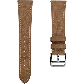 BRIXHAM CLASSIC Saffiano Leather Watch STRAP - مثالي لساعات الفستان النحيف - حانات زنبرك سريعة الإصدار لتغييرات سهلة ، 20 مم ، 22 مم