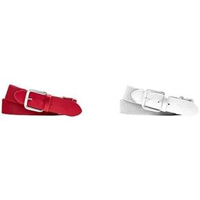 Mizuno Boys Baseball Belt ، Red ، OSFM OSFM US Classic Softball/Softball Belt ، حجم واحد يناسب الجميع ، أبيض