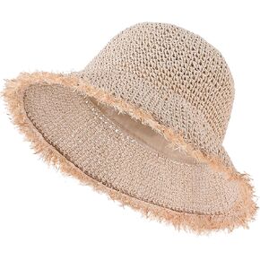 EINSKEY Women's Straw Bucket Hat - UV Protection Lightweight Packable Sun Hat for Outdoor Beach Travel Hiking
