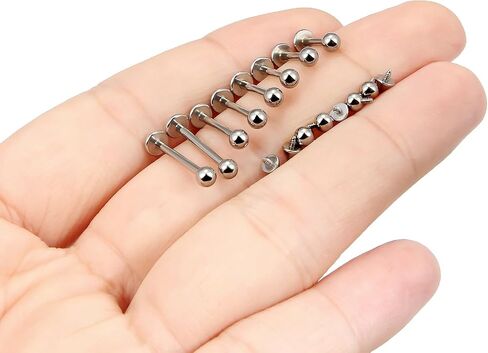 Lcolyoli Labret Piercing Jewelry Internally Threaded Snake Bite Jewelry Lip Rings 16G Stainless Steel Medusa Monroe Lip Piercing Jewelry for Women Men Bar Length 6mm 8mm 10mm 12mm in Saudi Arabia