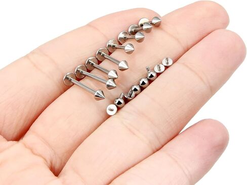 Lcolyoli Labret Piercing Jewelry Internally Threaded Snake Bite Jewelry Lip Rings 16G Stainless Steel Medusa Monroe Lip Piercing Jewelry for Women Men Bar Length 6mm 8mm 10mm 12mm in Saudi Arabia