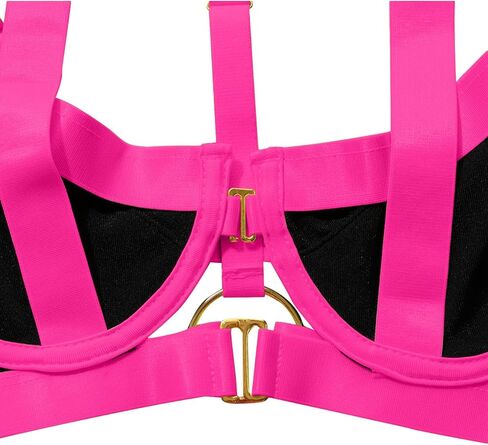 Lilosy Sexy Strappy Underwire Push Up Garter Belt Women Lingerie Set Harness Cutout Outfits Matching Bra Panty 3 Piece in Saudi Arabia