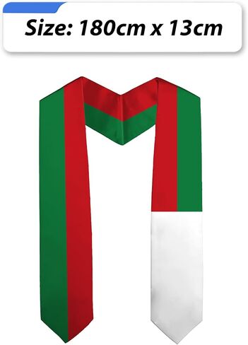 National Flag Graduation Stole Embroidery Sash for Study Aboard International Students Adult Unisex in Saudi Arabia