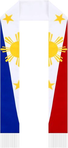 Jecery 2025 Graduation Stole Sash International Country Flag Graduation Grad Stole for International Students in Kuwait