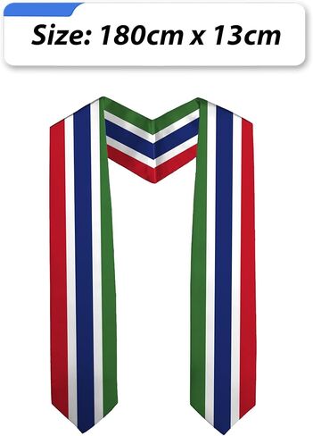 National Flag Graduation Stole Embroidery Sash for Study Aboard International Students Adult Unisex in Kuwait