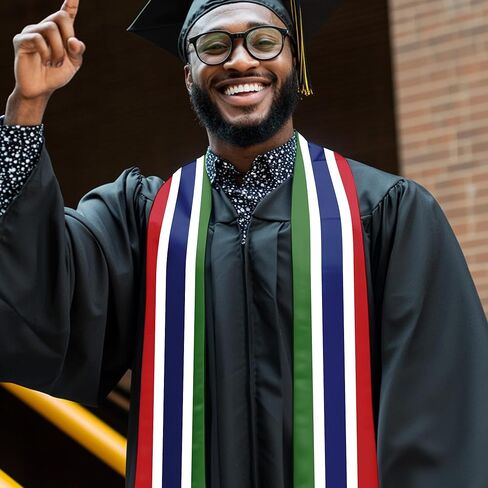 National Flag Graduation Stole Embroidery Sash for Study Aboard International Students Adult Unisex in Kuwait