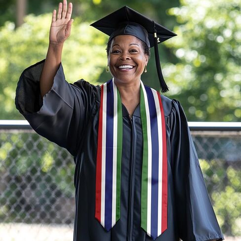 National Flag Graduation Stole Embroidery Sash for Study Aboard International Students Adult Unisex in Kuwait