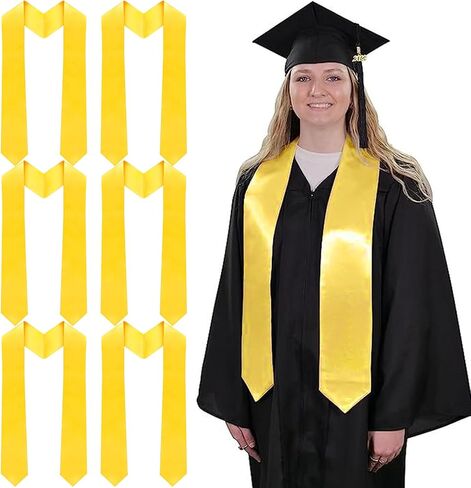 FOIMAS 6pcs Graduation Stoles,70 Inches Plain Graduation Sash Honor Stole for 2025 Graduation Ceremony Party Supply in Saudi Arabia