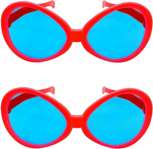 2 PCS نظارة شمسية بلاستيكية عملاقة ، مهرج جامبو نظارة شمسية مضحكة لملحقات الأزياء الحزبية تأثيري in Kuwait