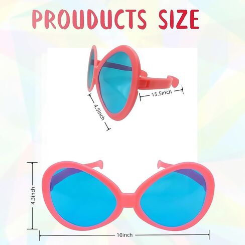 2 Pcs Giant Plastic Sunglasses, Jumbo Clown Funny Sunglasses for Party Costume Cosplay Accessories in Saudi Arabia