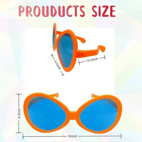 2 Pcs Giant Plastic Sunglasses, Jumbo Clown Funny Sunglasses for Party Costume Cosplay Accessories in Saudi Arabia