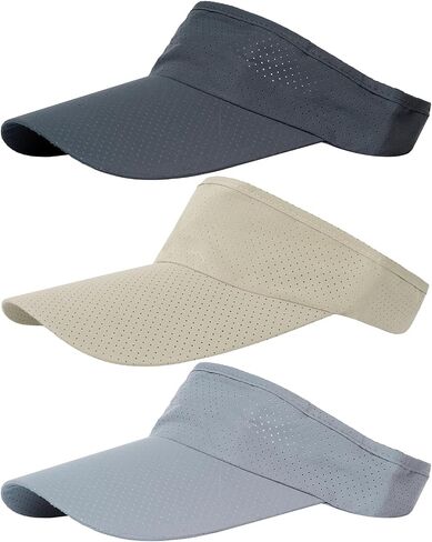 Choyaxo 3pcs Sun Visor Hats UV Protection Beach Hats Golf Caps للرجال in Kuwait