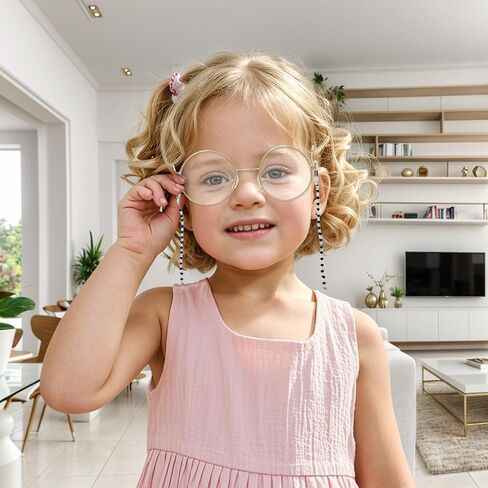 Grandma Glasses Old Lady Costume Accessories 100th Day of School Granny Glasses with 2 Beaded Sunglasses Chains in Kuwait