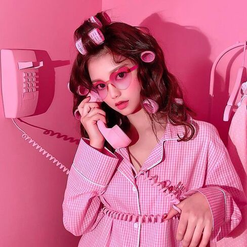 Matcheck 16 Heart Shaped Rimless Sunglasses Transparent Candy Colored Glasses Frameless Party Eyewear for Women in Kuwait