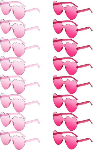Matcheck 16 Heart Shaped Rimless Sunglasses Transparent Candy Colored Glasses Frameless Party Eyewear for Women in Kuwait