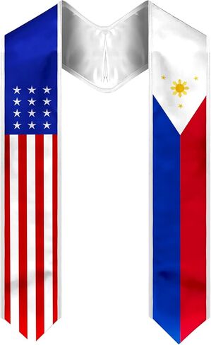 Embroidered Graduation Stole, Graduation Sash for International Graduates, Flag Embroidery Sash 72" in Kuwait