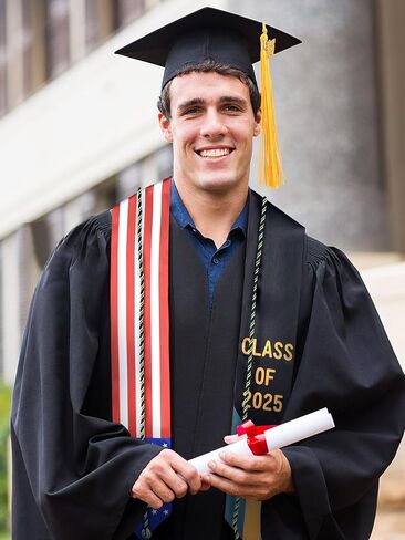 Graduation Stole Class of 2025 with Cap Tassel and Honor Cord Mixed Country Flag Graduation Sash for Students in Saudi Arabia