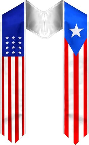 Embroidered Graduation Stole, Graduation Sash for International Graduates, Flag Embroidery Sash 72" in Kuwait