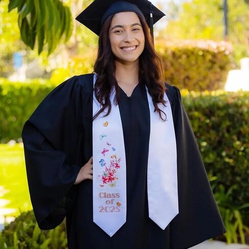 GraduationMall Graduation Stole Class of 2025 Adults Floral Grad Honor Sash with Butterfly for Academic 72" Long in Saudi Arabia