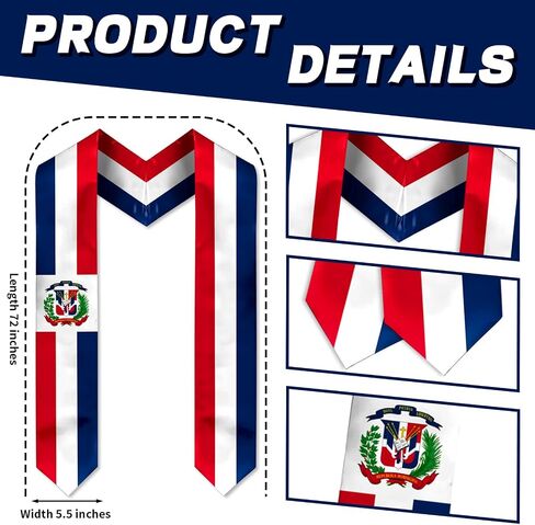 Graduation Sash, Flag Graduation Stole for International Students 72 Inches in Saudi Arabia