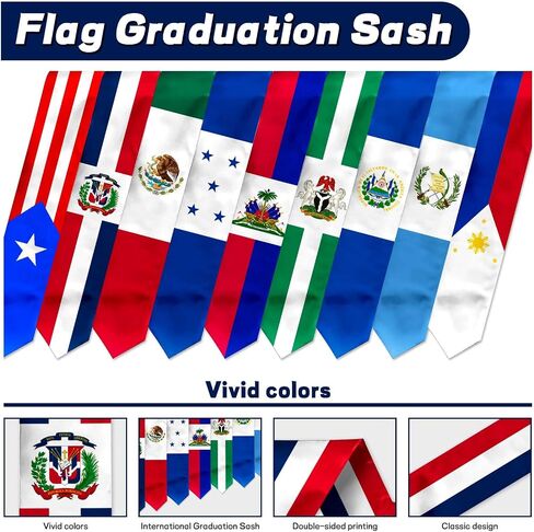 Graduation Sash, Flag Graduation Stole for International Students 72 Inches in Saudi Arabia