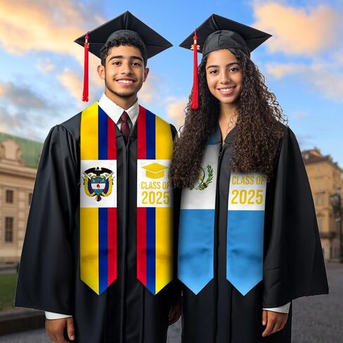 Flag Graduation Sash, Premium Graduation Stole for International Graduates (72 Inches) in Saudi Arabia