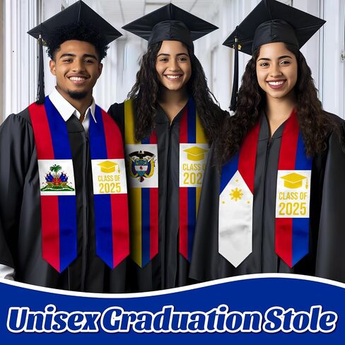 Flag Graduation Sash, Premium Graduation Stole for International Graduates (72 Inches) in Saudi Arabia