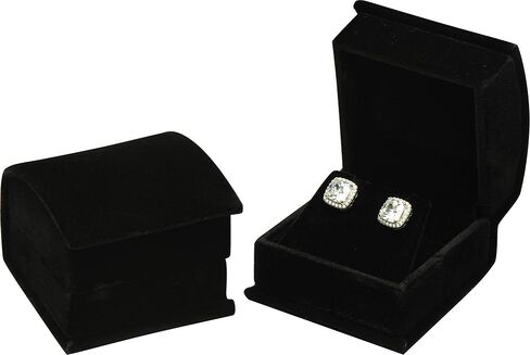 Black Color Luxury Velvet Multiple Use Earring Necklace Pendant Jewelry Gift Box for Wedding, Birthday, Valentine' Day, Mother's Day, Christmas...Comes with an Extra Individual White Packer Box Size in Kuwait
