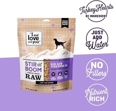 "I and love and you" Stir and Boom Dehydrated Freeze Dried Raw Dog Food, Raw Raw Chick Boom Ba, Chicken Recipe, Grain Free, No Fillers, Real Meat, 1 lb Bag in Kuwait