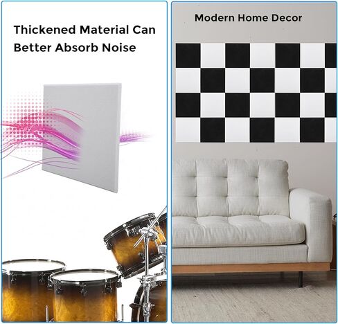 لوحة كبيرة من أجل الجدار ، 12 حزمة 11.8 "× 11.8" بلاطات نشرات شعر ، لوح دبوس الإشعار الذاتي مع Pushpins للمكتب منزل المطبخ مزاج ديكور الصور (أسود) in Kuwait