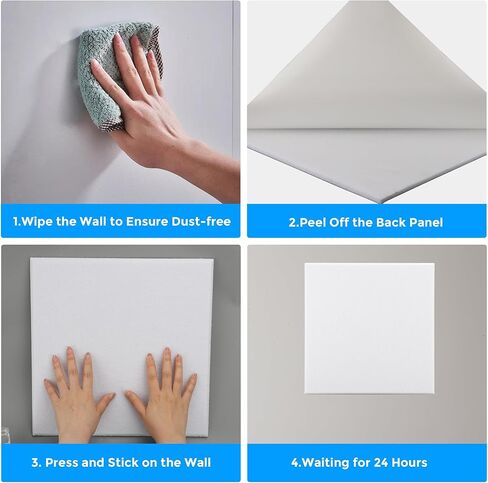 لوحة كبيرة من أجل الجدار ، 12 حزمة 11.8 "× 11.8" بلاطات نشرات شعر ، لوح دبوس الإشعار الذاتي مع Pushpins للمكتب منزل المطبخ مزاج ديكور الصور (أسود) in Kuwait