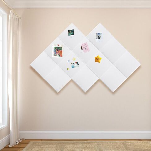 لوحة كبيرة من أجل الجدار ، 12 حزمة 11.8 "× 11.8" بلاطات نشرات شعر ، لوح دبوس الإشعار الذاتي مع Pushpins للمكتب منزل المطبخ مزاج ديكور الصور (أسود) in Kuwait