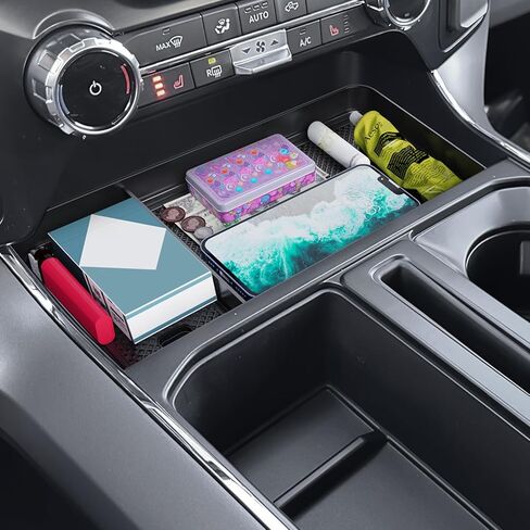 Kaishengyuan Center Console Organizer for 2021-2025 Ford F150 & 2022-2024 F150 Lightning XLT, Hidden Storage Tray with USB Hole, Fit for Front Shifter Open Pocket Organizer Accessories in Kuwait