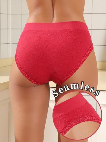 50% Bamboo Underwear Women Bikini Moisture Wicking Underwear Lace Trim Breathable Hipster Panties Soft Briefs 6 Pack in Saudi Arabia
