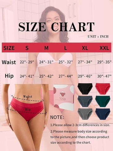 50% Bamboo Underwear Women Bikini Moisture Wicking Underwear Lace Trim Breathable Hipster Panties Soft Briefs 6 Pack in Saudi Arabia