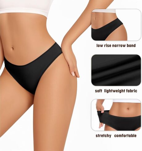 MANGOPOP Womens Underwear Bikini Panties with Cotton Gusset Stretch Underwear for Women 6 Pack in Saudi Arabia