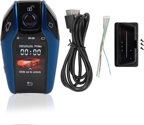 Smart Key Fob, Keyless Entry Remote Auto Lock Unlock Wuth LCD , One Button Start, Door Lock, Window and Anti Lost Function Universal Key Fob for Car with The Start in Saudi Arabia