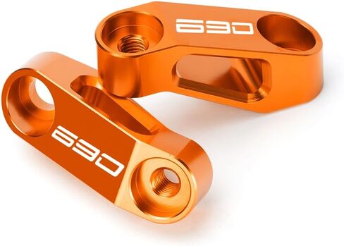 Compatible with K.T.M 690 SMC R 690 Enduro R 690 DUKE Any year Motorcycle Rearview Mirror Risers Extenders 690 Accessories (orange) in Saudi Arabia