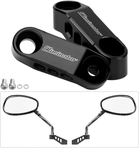 Universal Motorcycle Mirror Extender Brackets For Eliminator 600/Eliminator 400/Eliminator 450/Eliminator 400 SE/Eliminator 500/Eliminator 500 SE Accessories (Black) in Saudi Arabia