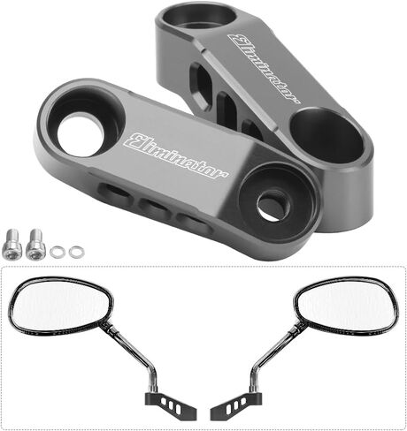 Universal Motorcycle Mirror Extender Brackets For Eliminator 600/Eliminator 400/Eliminator 450/Eliminator 400 SE/Eliminator 500/Eliminator 500 SE Accessories (Black) in Saudi Arabia